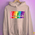 Distressed Gilbert Baker LGBTQ Pride Exclamation Points Hoodie - Light Pink